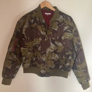 Ganni camo bomber puffer jacket